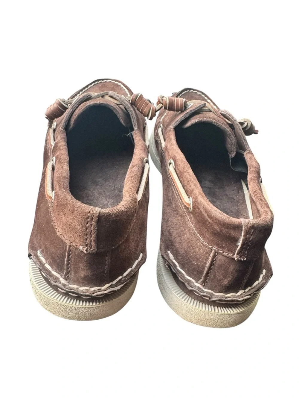Sperry Top-Sider Brown Suede Boat Shoes Men’s 10.5 Leather Moc Loafers GUC